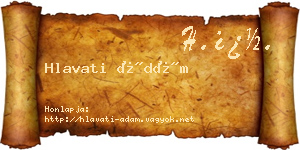 Hlavati Ádám névjegykártya